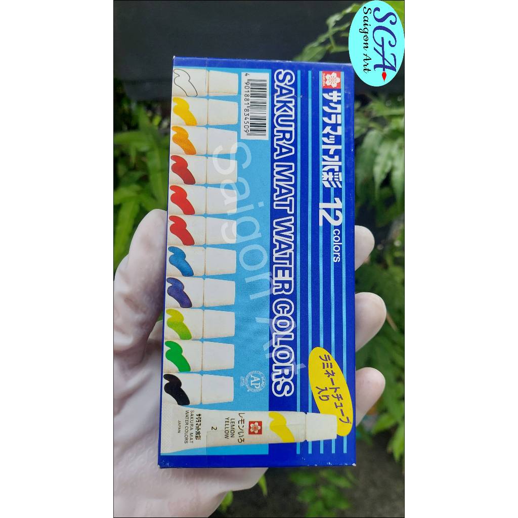 [SGA] [Sale-off] Hộp màu nước SAKURA MAT EMW12 gồm 12 màu dạng tuýp 5ml ...