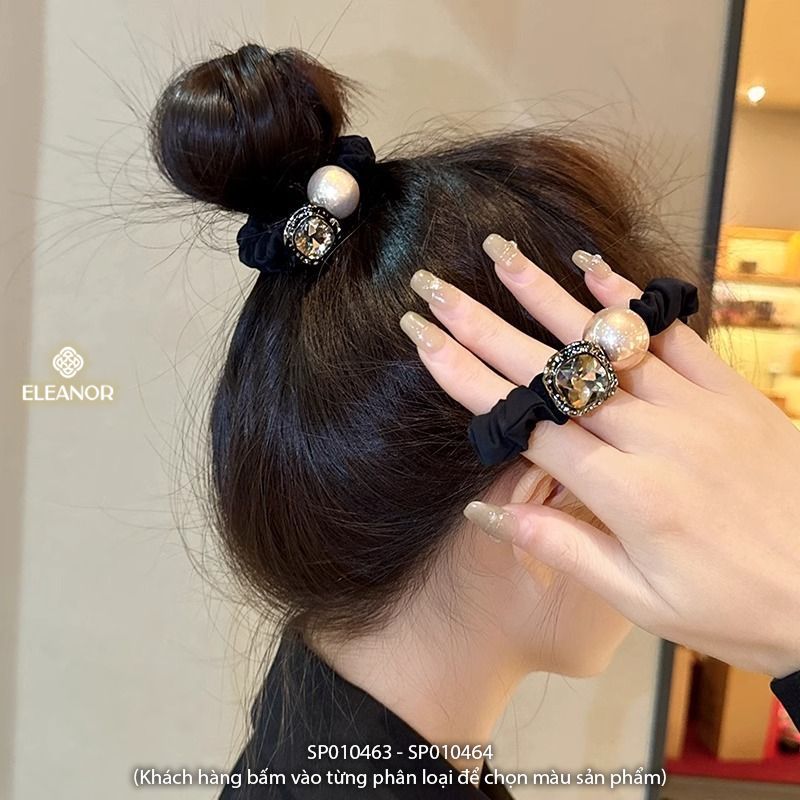 Dây buộc tóc nữ thun co dãn Eleanor Accessories dây cột tóc mặt đính đá phụ kiện tóc 3528