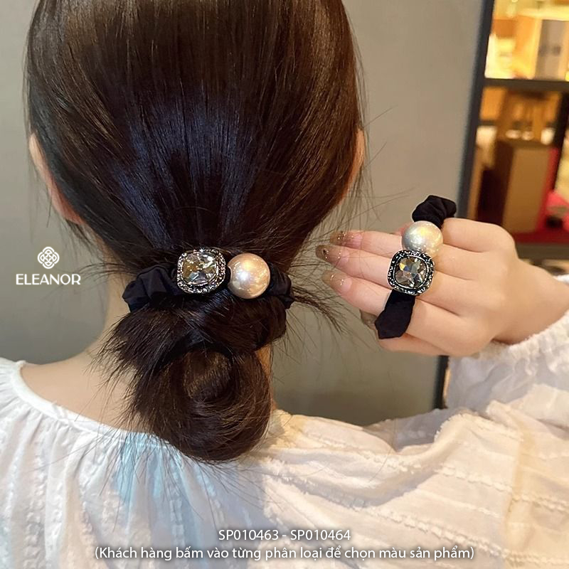 Dây buộc tóc nữ thun co dãn Eleanor Accessories dây cột tóc mặt đính đá phụ kiện tóc 3528