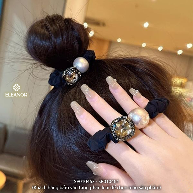 Dây buộc tóc nữ thun co dãn Eleanor Accessories dây cột tóc mặt đính đá phụ kiện tóc 10463