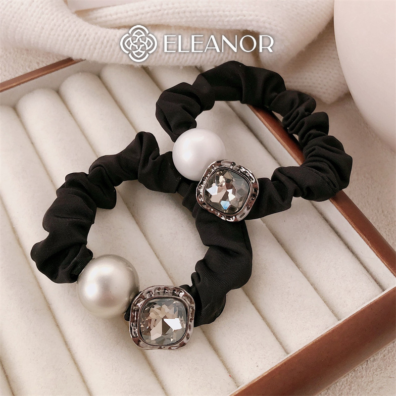 Dây buộc tóc nữ thun co dãn Eleanor Accessories dây cột tóc mặt đính đá phụ kiện tóc 10463