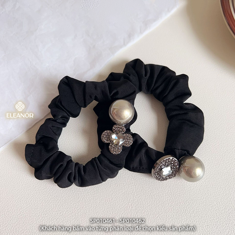 Dây buộc tóc nữ Eleanor Accessories hình hoa dây cột tóc đính đá phối ngọc trai phụ kiện tóc 10461