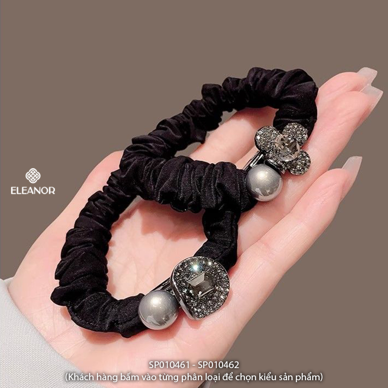 Dây buộc tóc nữ Eleanor Accessories hình hoa dây cột tóc đính đá phối ngọc trai phụ kiện tóc 10461