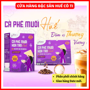 Cà Phê Muối Huế Hòa Tan UFO Coffee Hộp 8 Gói 128g Chuẩn Vị Truyền Thống, Đặc Sản Huế