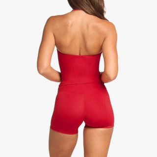 Đồ tập gym yoga nữ cổ yếm quần đùi nâng mông thun Poly co giãn 4 chiều (Mã 161)