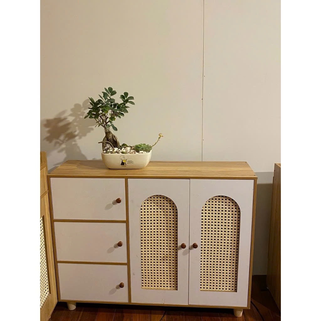Tủ giày gỗ FOREST HOME ,TỦ GIÀY 5 CÁNH MÂY nhiều ngăn đa năng tiện lợi gỗ MDF phủ Mine cao cấp