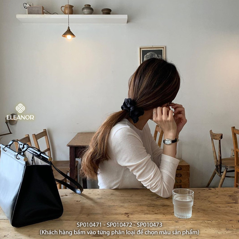 Dây buộc tóc nữ scrunchies Eleanor Accessories vải trơn nhiều màu basic phụ kiện tóc 10471