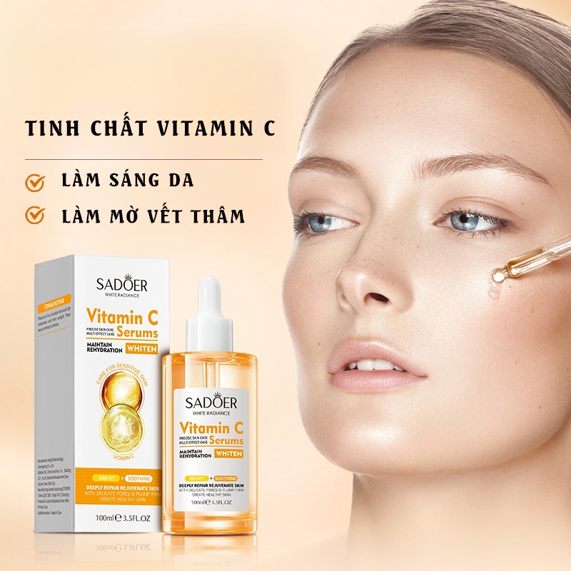 [100ml] Serum Vitamin C Làm Trắng, Dưỡng Ẩm Và Làm Chậm Lão Hoá Da Tinh chất dưỡng trắng sáng da Glycolic+Niacinamide