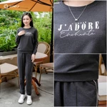 [FORM KHÁ RỘNG ] Bộ thể thao nữ cotton da cá áo dài quần dài bo gấu, năng động, thoải mái SUNFLY SS5810 — ảnh 4