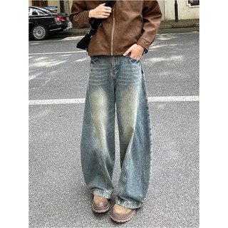 Quần Jean Bò Nam Nữ Unisex suông ống rộng baggy dáng Wide-leg phối đường viền nối thân cong size S-XXL Avocado