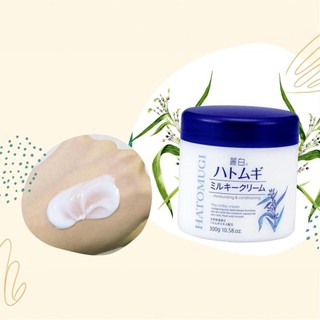 Kem dưỡng da Hatomugi Kumano Reihaku Moisturizing & Conditioning Milky Cream (300g)