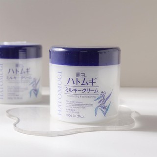 Kem dưỡng da Hatomugi Kumano Reihaku Moisturizing & Conditioning Milky Cream (300g)