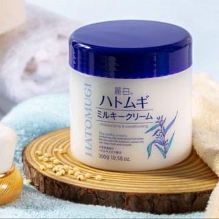 Kem dưỡng da Hatomugi Kumano Reihaku Moisturizing & Conditioning Milky Cream (300g)