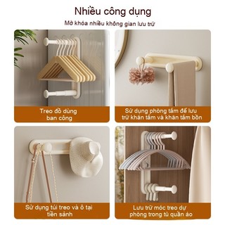 【kệ treo 2 tầng】 Giá treo quần áo mới Giá treo quần áo gia đình Móc treo tường Giá treo quần áo ban công