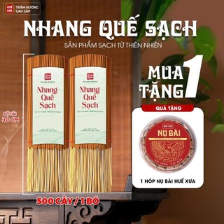 Nhang Quế Trầm Hương Bó 1000 cây Dài 34cm Không Nhuộm Chân Trầm Hương Huế Xưa Xông Nhà, Văn phòng, Nhang trầm sạch