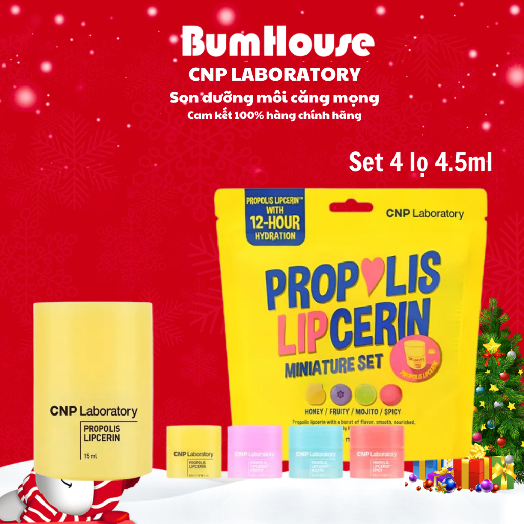 [HÀNG CTY] Lọ son dưỡng môi keo ong CNP Laboratory Propolis Lipcerin 4,5ml/15ml
