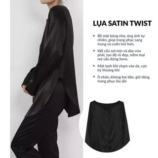 Áo sơ mi lụa Omber Silk thiết kế cao cấp – Dài tay cổ rộng, chất Satin Twist Hàn nhập khẩu SPACSILK