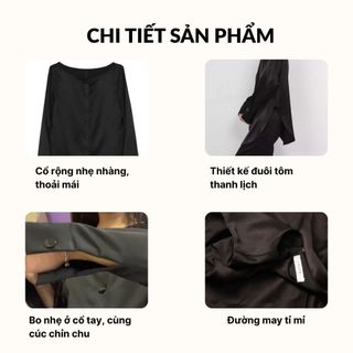 Áo sơ mi lụa Omber Silk thiết kế cao cấp – Dài tay cổ rộng, chất Satin Twist Hàn nhập khẩu SPACSILK