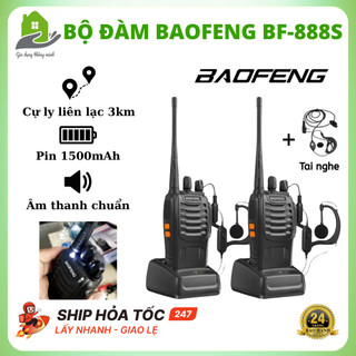 Bộ Đàm Baofeng BF-888s Gồm 16 Kênh, Âm Thanh Chuẩn, Cự Li Liên Lạc Tới 3km, Pin Trâu, Chính Hãng