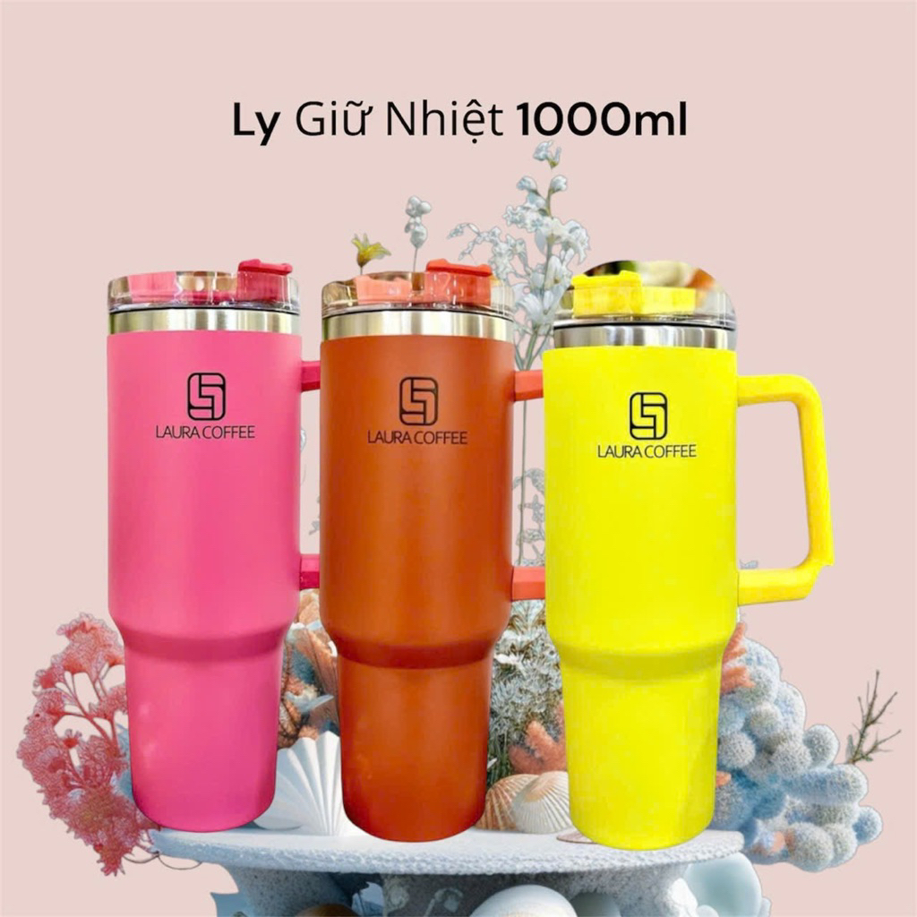 [Kèm 2 gói Cafe Laura ] Ly Giữ Nhiệt Laura Coffee 2 Lớp , Giữ Nhiệt 8-12h