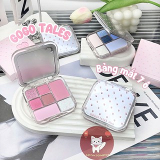 [GOGO TALES] Bảng phấn mắt GOGO TALES 7 ô trái tim mini nắp bạc, Handy Girlish Palette, 20g (GT812)