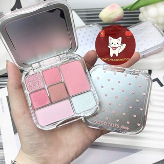 [GOGO TALES] Bảng phấn mắt GOGO TALES 7 ô trái tim mini nắp bạc, Handy Girlish Palette, 20g (GT812)