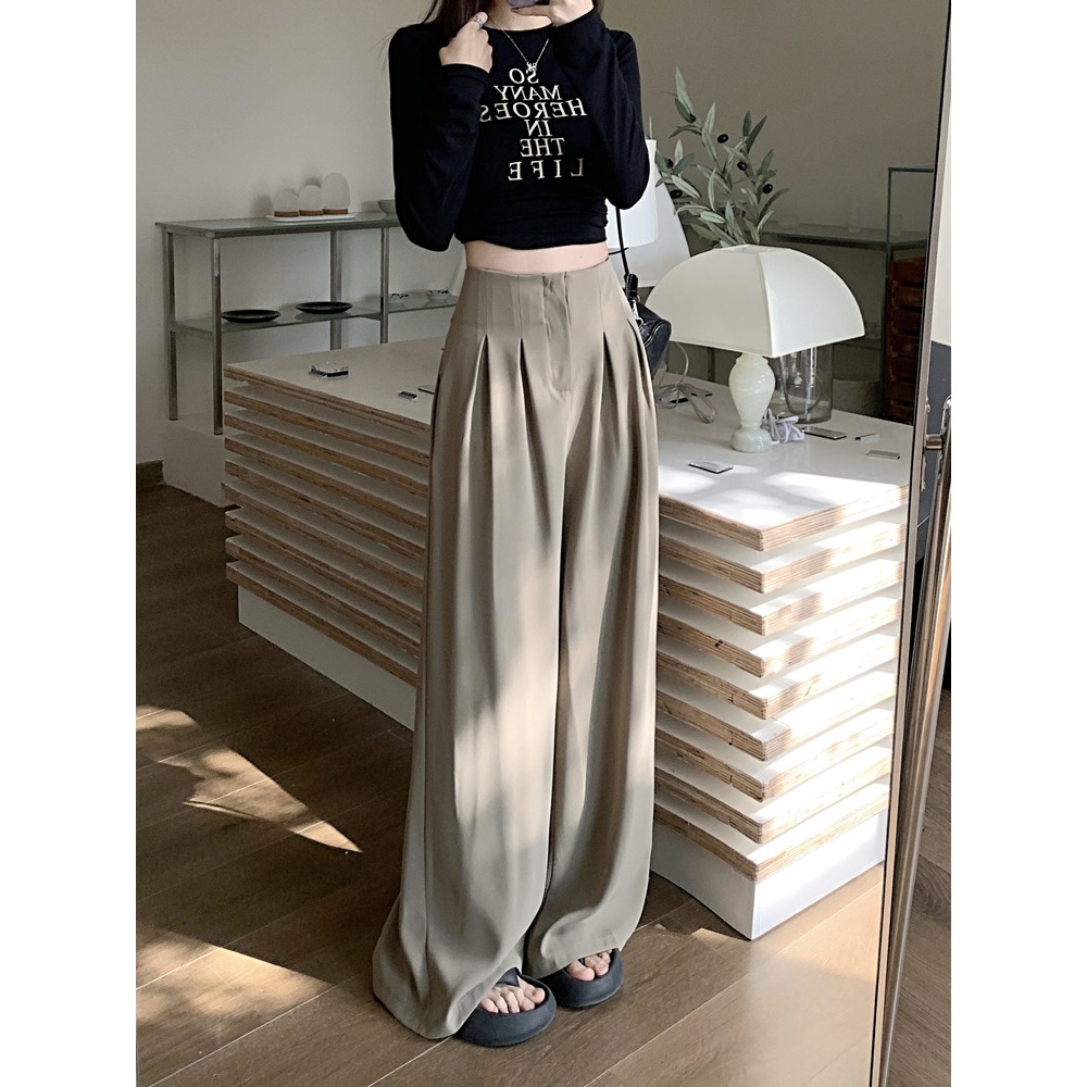 Quần Ống Rộng Bigsize, Quần Ống Suông Nữ Cạp Cao Chất Gold Nhật Gen Eo, Dáng Dài 103cm Phối Đồ Cực Xinh