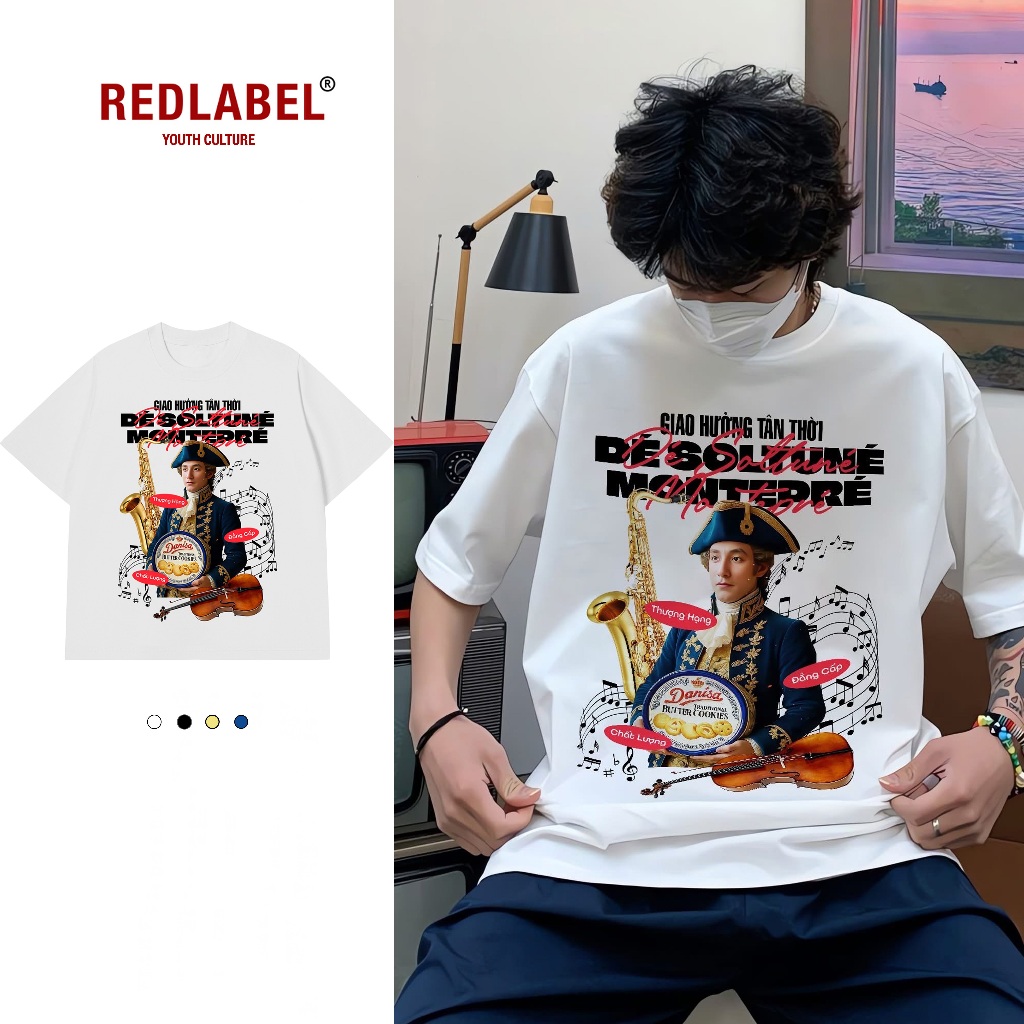 Áo Vớ Vẩn Vui Tươi Áo Thun GIAO HƯỞNG TÂN THỜI Cotton 100% Oversize REDLABEL Nam Nữ TS54