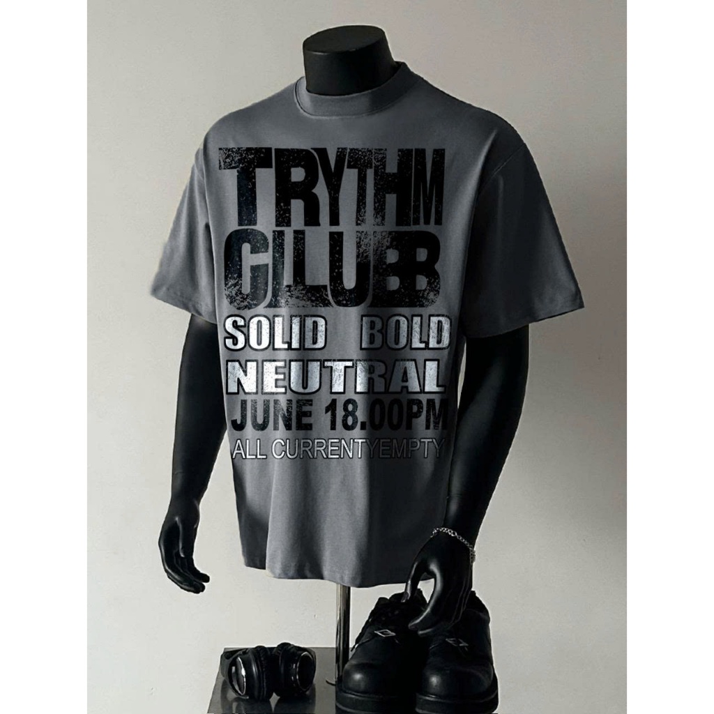 Áo thun Stee Cổ tròn TRYTHM CLUB II NO PAINT Localbrand ICVCVNI Unisex Cotton