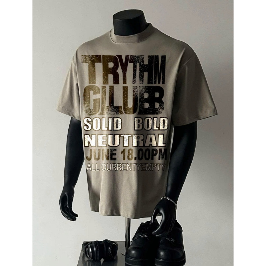 Áo thun Stee Cổ tròn TRYTHM CLUB II NO PAINT Localbrand ICVCVNI Unisex Cotton