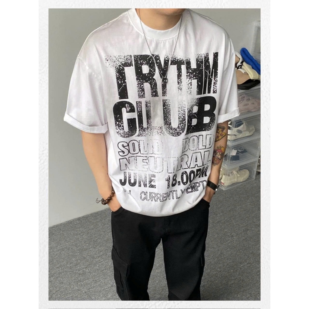 Áo thun Stee Cổ tròn TRYTHM CLUB II NO PAINT Localbrand ICVCVNI Unisex Cotton