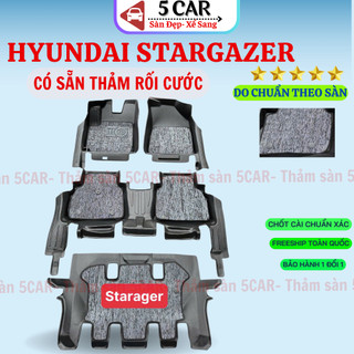Thảm lót sàn NHỰA 5D TPE Tràn viền có kèm RỐI SẴN xe Hyundai Stargazer 2022- 2025, dễ dàng vệ sinh, lắp đặt