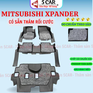 Thảm lót sàn NHỰA 5D TPE Tràn viền có kèm RỐI SẴN xe Mitsubishi Xpander 2018- 2025, dễ dàng vệ sinh, lắp đặt