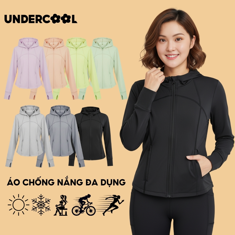 Áo Khoác Chống Nắng Nữ UNDERCOOL Vải Lạnh, Chống Tia UV UPF 50+, Co Giãn, Form Ôm Body Thời Trang ACN11