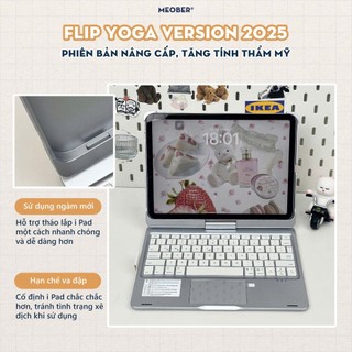 [Premium] Case i Pad Kèm Bàn Phím Flip Yoga bản lề Xoay Gập 360 dành Gen 7/8/9, Air 4 5 6, Pro11, Pro M4, Pro12.9 M1 M2