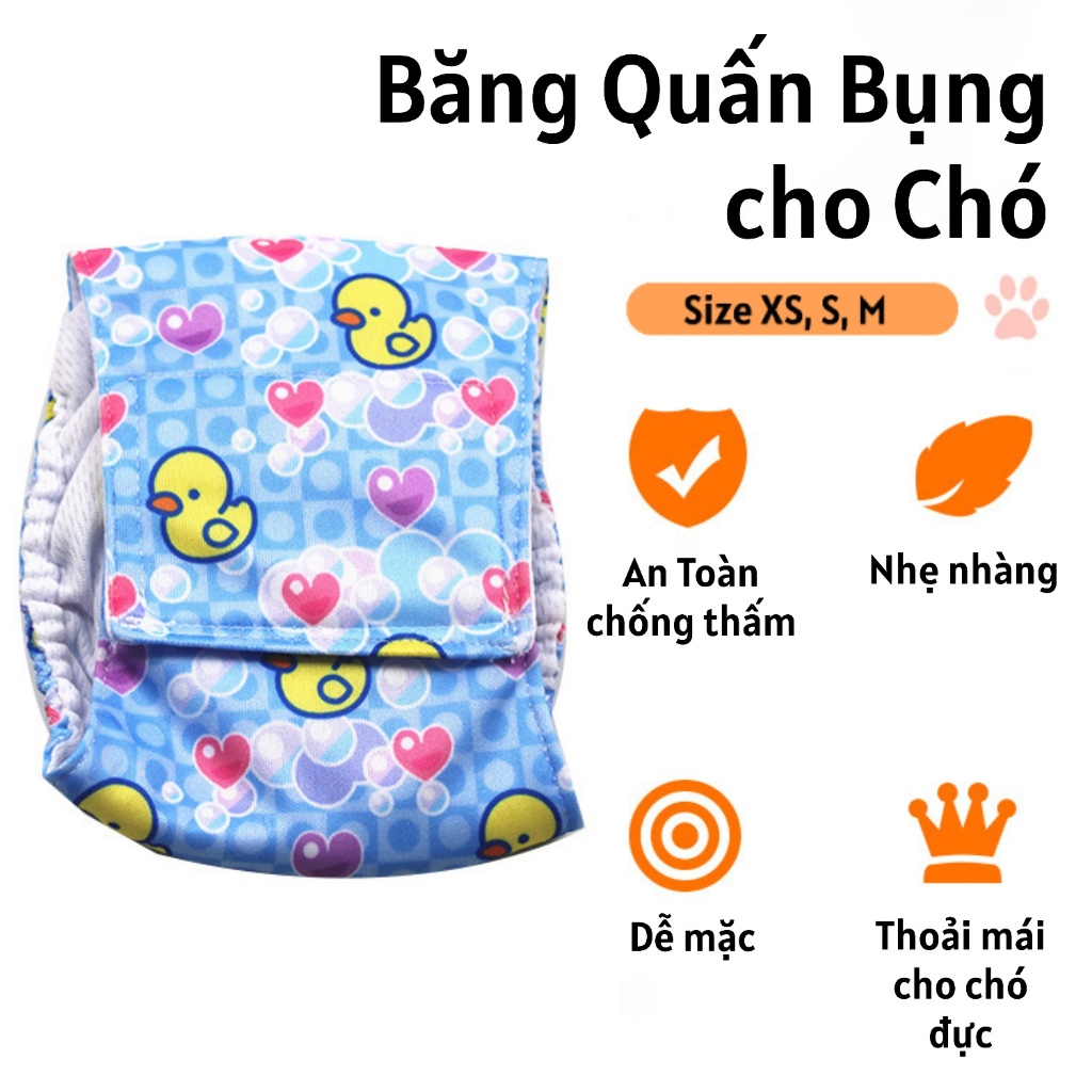 Quần Sinh Lý, Tả Quấn Bụng Chó Đực, Chống Thấm Mưa, Sử Dụng Nhiều Lần - Quấn Bụng Vải, Thấm Hút Nước