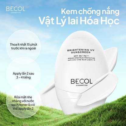 Kem Chống Nắng Phổ Rộng Becol 50ml - Bảo Vệ Da Sáng Khoẻ - BRIGHTENING UV SUNSCREEN
