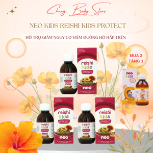 💥 Mua 3 tặng 1💥Reishi Kids Protect Neo- Bổ sung vitamin, hỗ trợ tăng miễn dịch, tăng đề kháng đường hô hấp chai 150ml