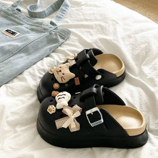 Dép sục nữ đế cao 5cm kèm charm Cá mèo bông SR V2 kiểu sandal dễ thương năng động Mita CS-197