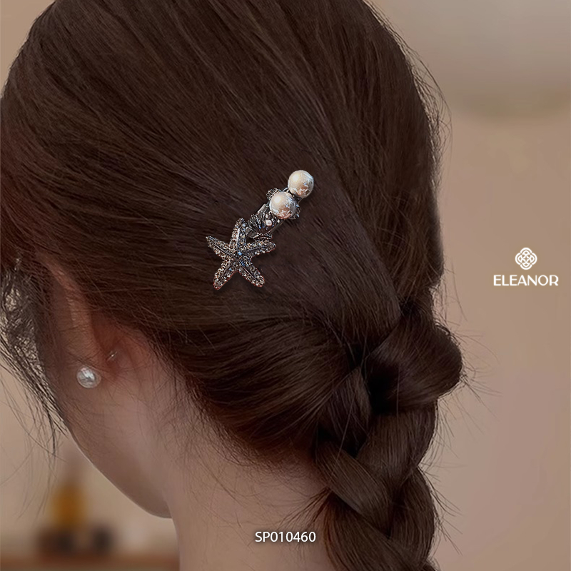 Kẹp tóc nữ Eleanor Accessories hình sao biển vỏ sò đính đá phụ kiện tóc kẹp tóc mái 10460