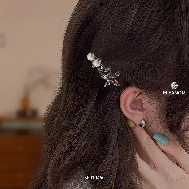 Kẹp tóc nữ Eleanor Accessories hình sao biển vỏ sò đính đá phụ kiện tóc kẹp tóc mái 10460