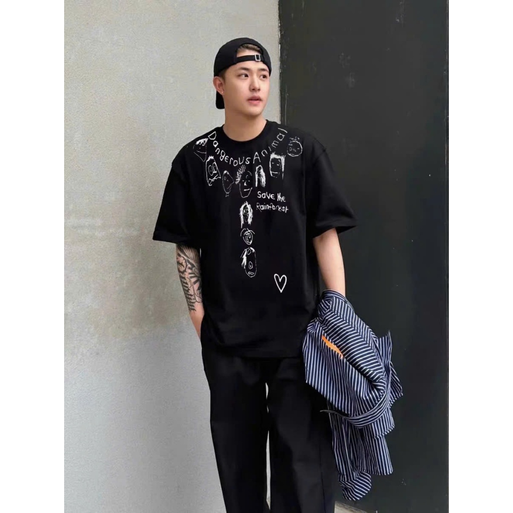 Áo thun Stee Cổ tròn DANGEROUS ANIMAL Localbrand ICVCVNI Unisex Cotton