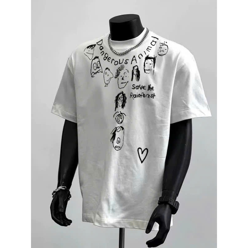 Áo thun Stee Cổ tròn DANGEROUS ANIMAL Localbrand ICVCVNI Unisex Cotton