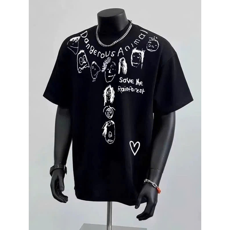 Áo thun Stee Cổ tròn DANGEROUS ANIMAL Localbrand ICVCVNI Unisex Cotton
