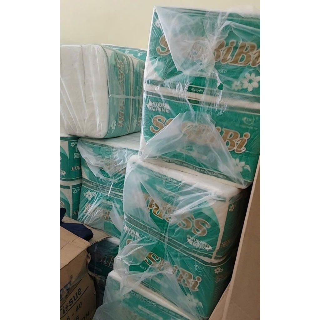 [ XUẤT VAT ]  Giấy rút ( 10cm x 10cm ) quán ăn SSSBIBI 1000gr (2 lớp) (Màu : xanh lá )