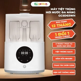 Máy tiệt trùng hơi nước sấy khô đa năng- tiệt trùng bình sữa cho bé- máy hâm sữa Goldsun GCSD03WH