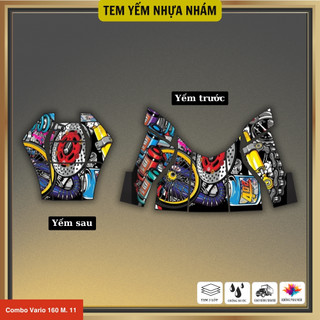 Combo tem yếm nhựa nhám xe Vario 160 (2022-2025) thiết kế decal 3 lớp dày dặn, bền màu
