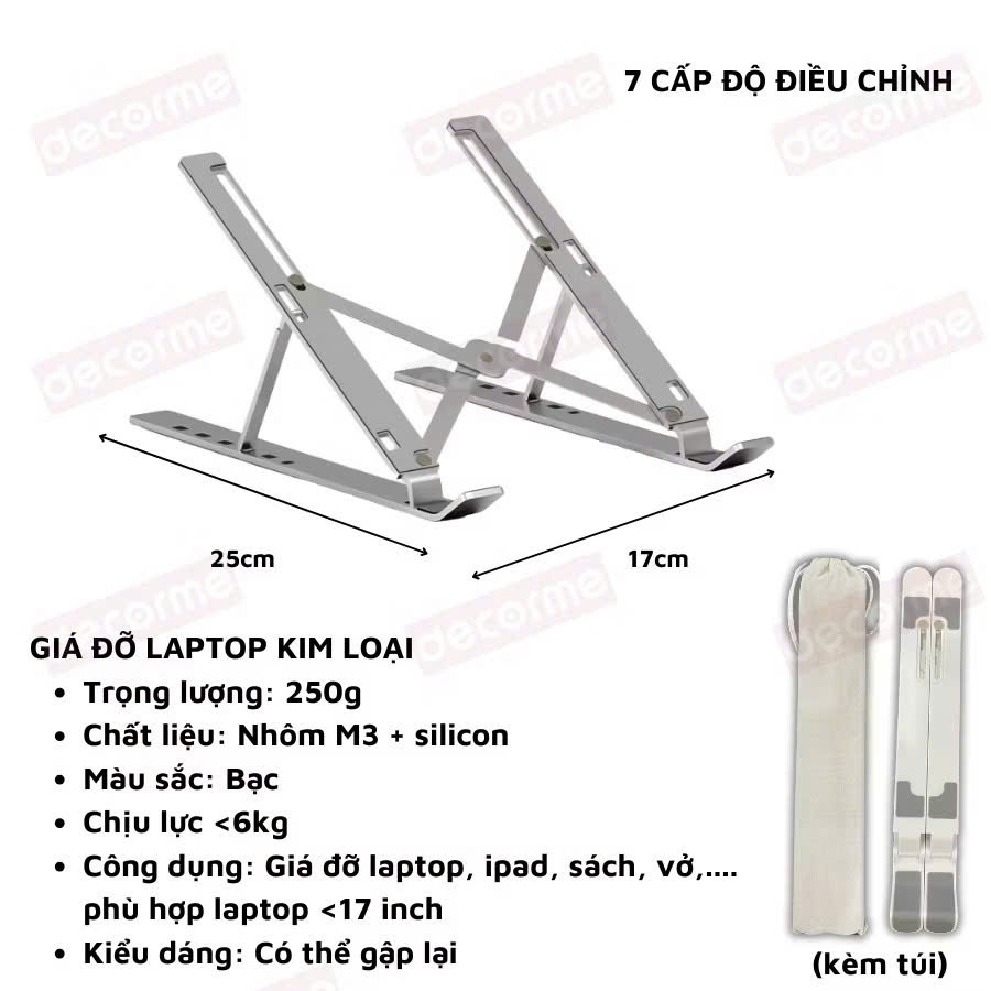 Giá đỡ máy tính xách tay, Có thể gập lại và di động, có thể điều chỉnh được độ cao