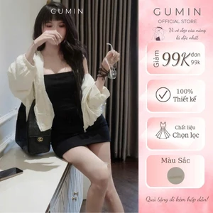 Áo khoác nữ GUMIN thiết kế áo dáng rộng có mũ phối khóa kéo màu trắng phong cách cá tính sang trọng