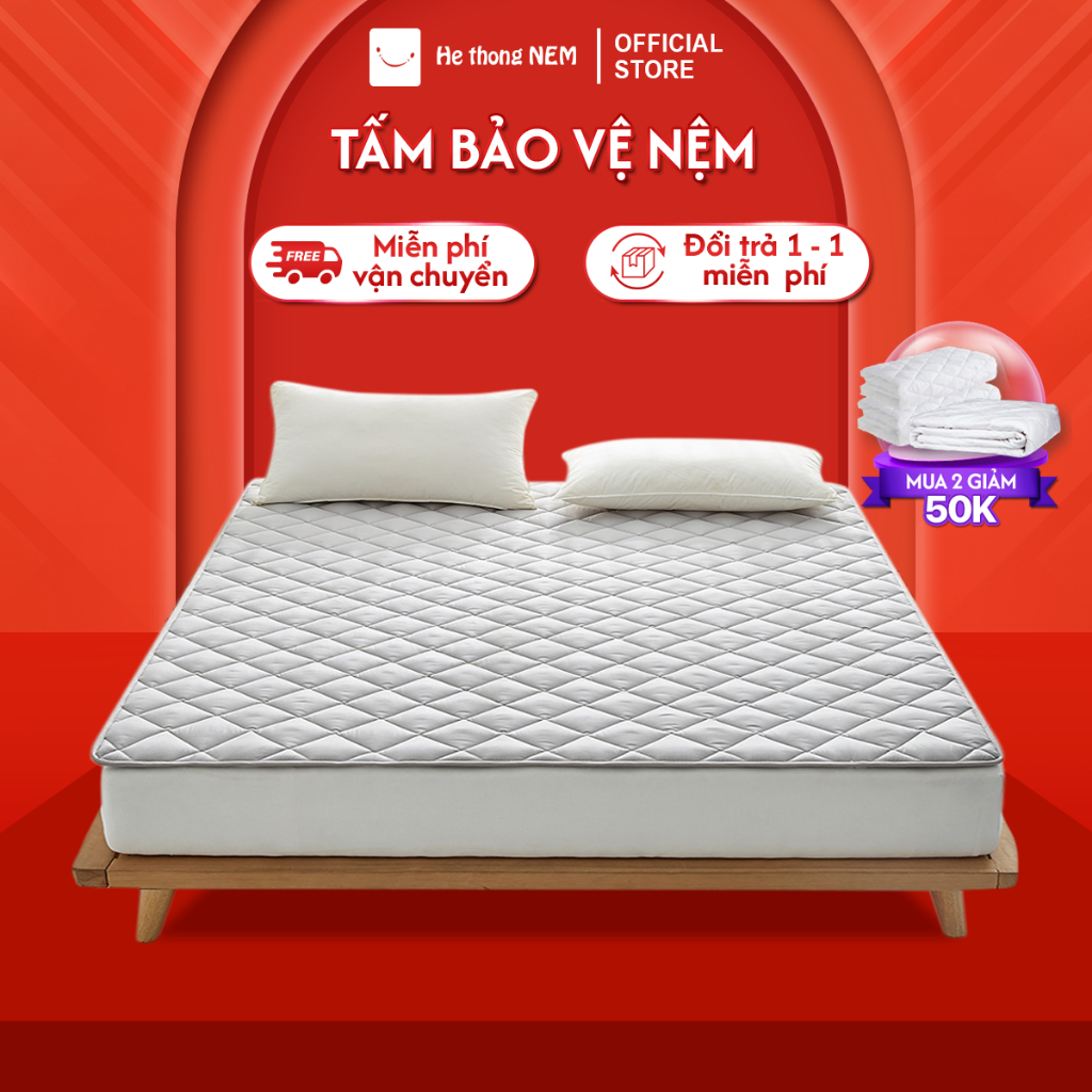 Ga Chống Thấm Cotton Hệ Thống Nệm Cao Cấp Tấmiếng Ga Lót Bảo Vệ Niệm Nệm Đệm Trải Giường Chống Thấm Nướcho Bé Nằm - H...